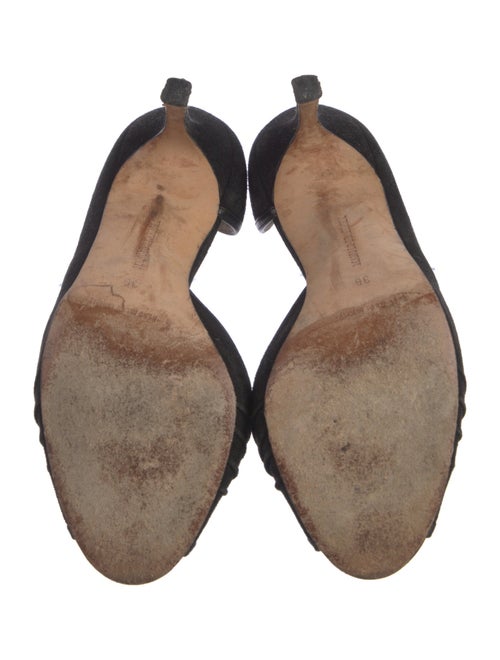 Manolo Blahnik Suede D'Orsay Pumps