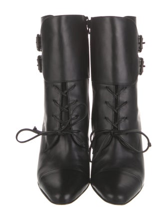 Manolo Blahnik Leather Lace-Up Boots
