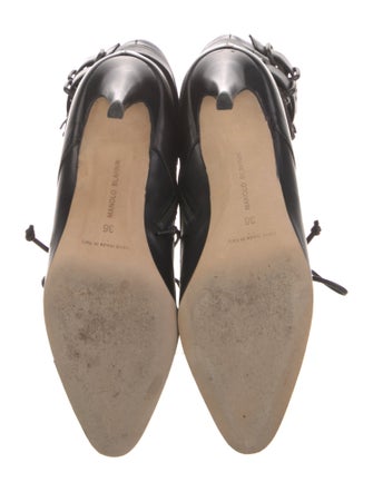 Manolo Blahnik Leather Lace-Up Boots