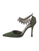 Manolo Blahnik Satin Chain-Link Accents D'Orsay Pumps