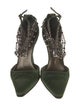Manolo Blahnik Satin Chain-Link Accents D'Orsay Pumps