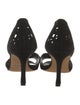 Manolo Blahnik Suede Lasercut Accents Sandals