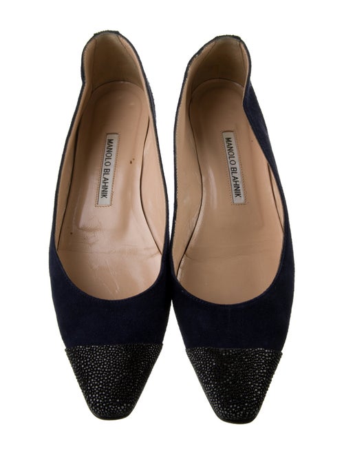 Manolo Blahnik Monili Suede Flats