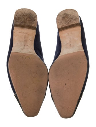 Manolo Blahnik Monili Suede Flats