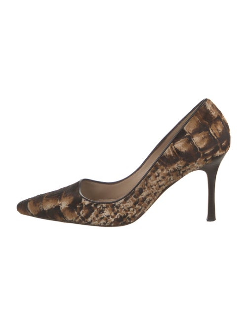 Manolo Blahnik Ponyhair Printed Pumps