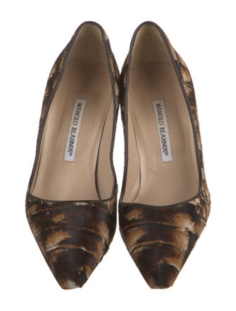 Manolo Blahnik Ponyhair Printed Pumps