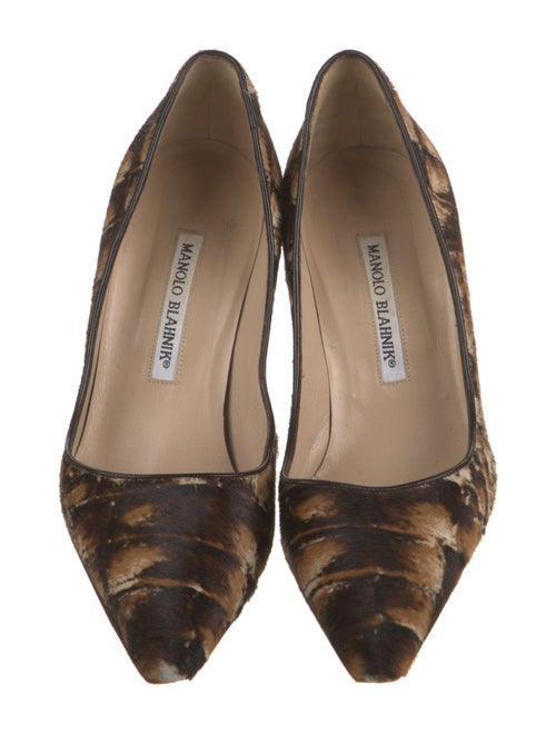 Manolo Blahnik Ponyhair Printed Pumps