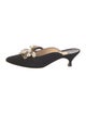 Manolo Blahnik Faux Pearl Accents Crystal Embellishments Mules