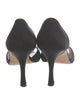 Manolo Blahnik Satin Crystal Embellishments D'Orsay Pumps