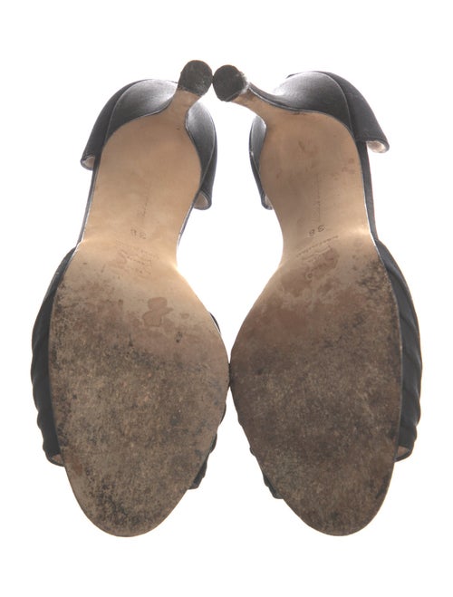 Manolo Blahnik Satin Crystal Embellishments D'Orsay Pumps