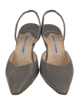 Manolo Blahnik Leather Slingback Pumps