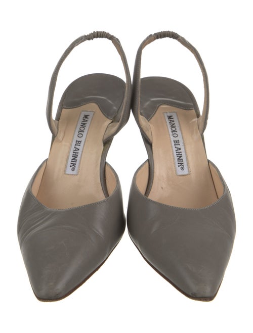 Manolo Blahnik Leather Slingback Pumps