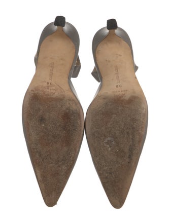 Manolo Blahnik Leather Slingback Pumps