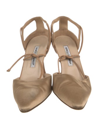 Manolo Blahnik Satin D'Orsay Pumps