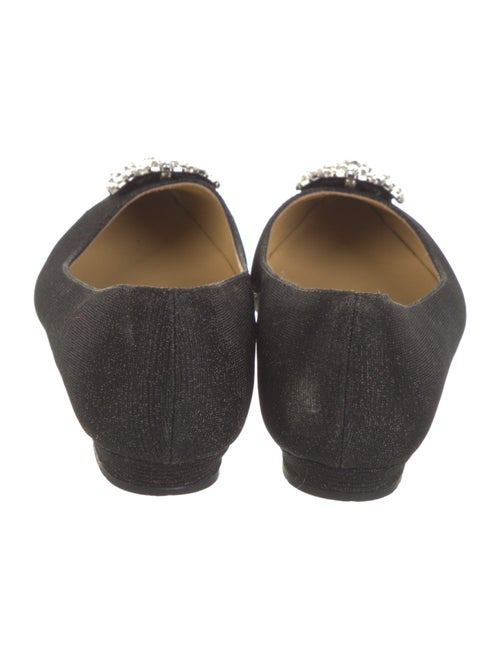 Manolo Blahnik Denim Crystal Embellishments Flats