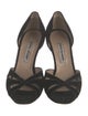 Manolo Blahnik Velvet Crystal Embellishments Sandals