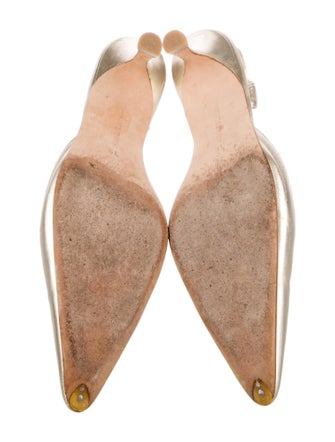 Manolo Blahnik Leather Slingback Pumps