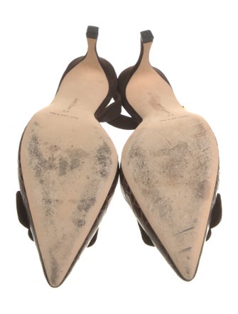 Manolo Blahnik Crocodile Animal Print Slingback Pumps