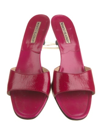 Manolo Blahnik Patent Leather Slides