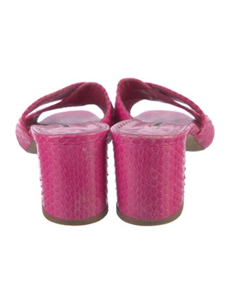 Manolo Blahnik Snakeskin Slides