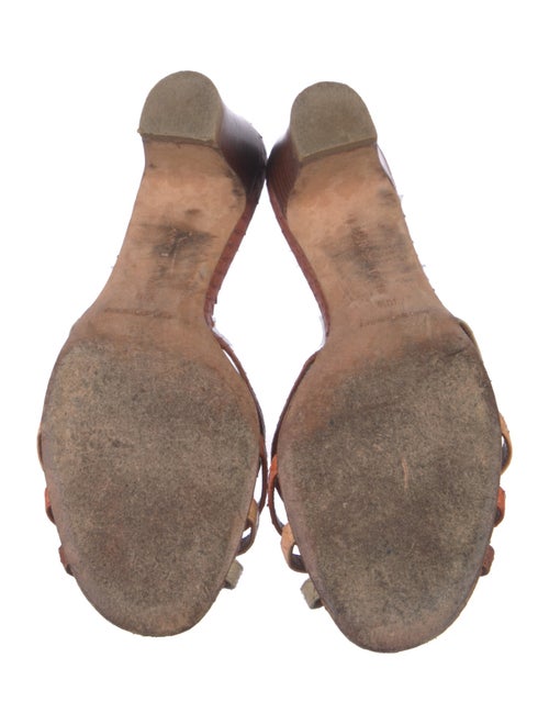 Manolo Blahnik Snakeskin Animal Print Slides