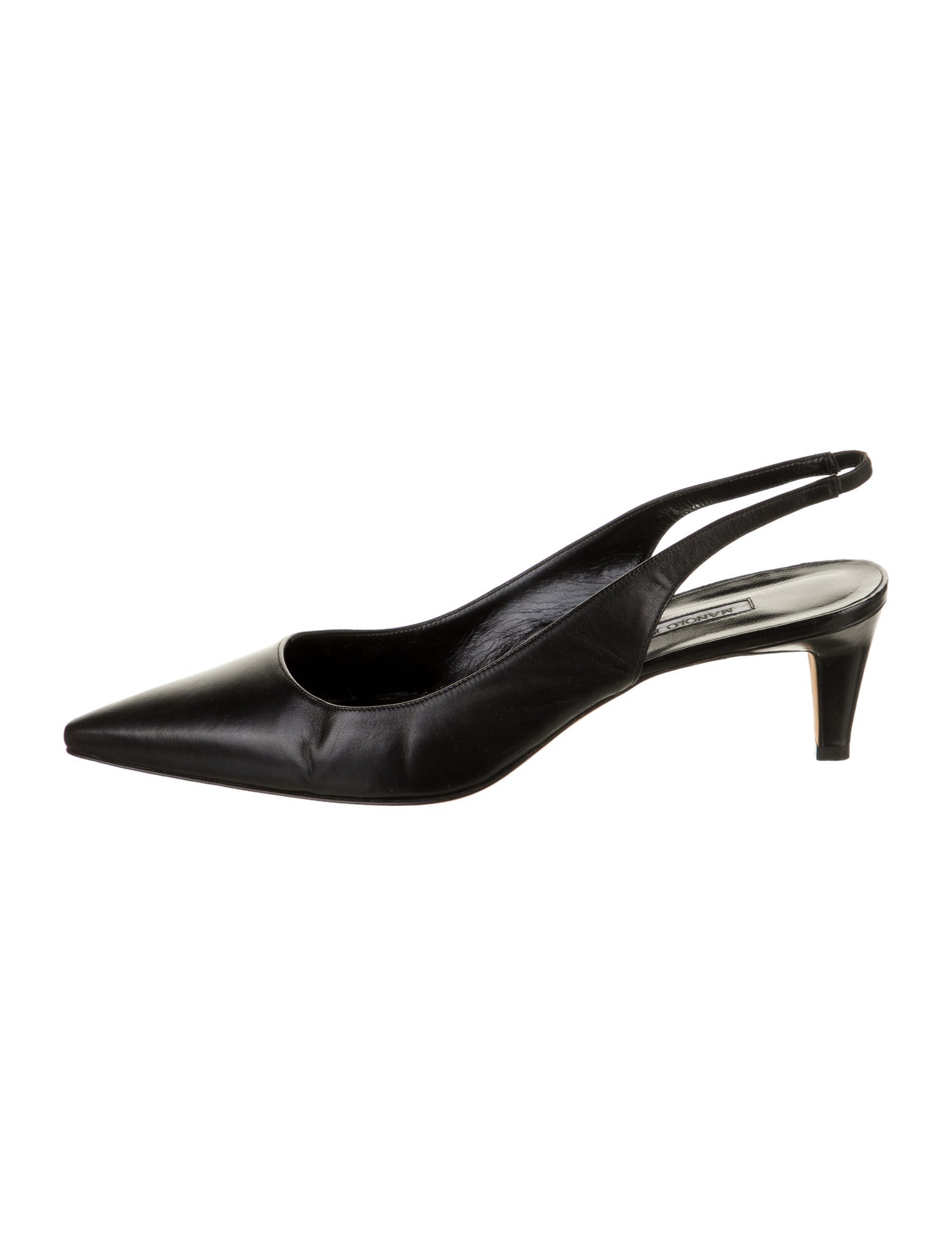 Manolo Blahnik Leather Slingback Pumps