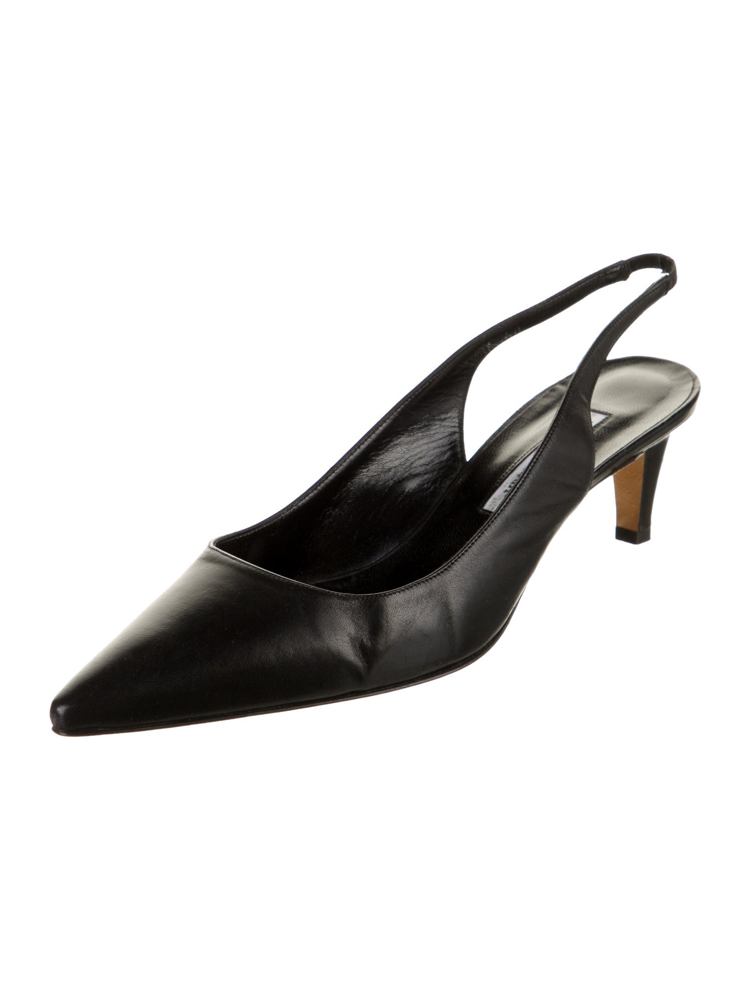 Manolo Blahnik Leather Slingback Pumps