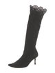 Manolo Blahnik Suede Animal Print Boots