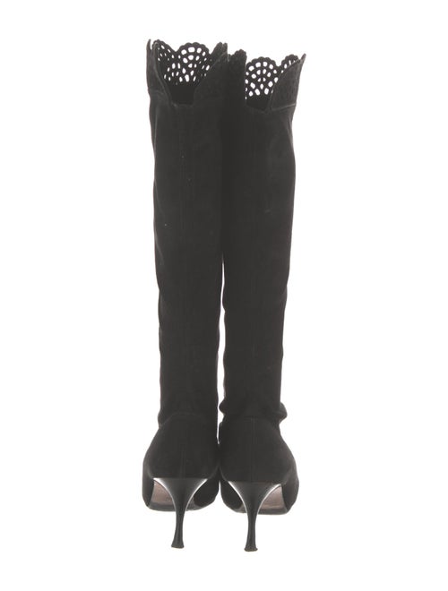 Manolo Blahnik Suede Animal Print Boots