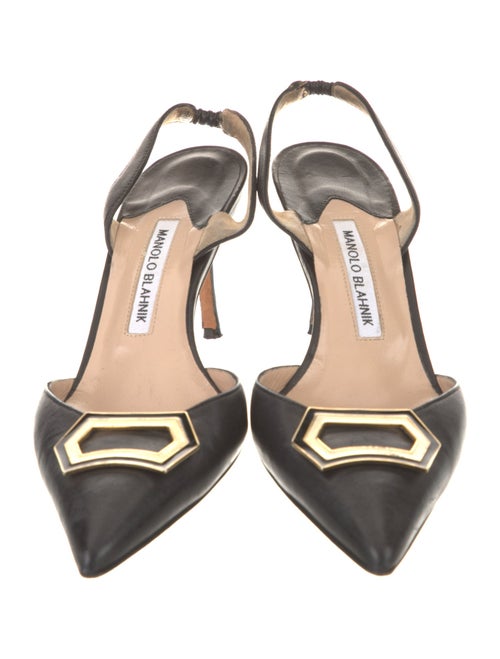 Manolo Blahnik Leather Slingback Pumps