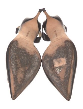 Manolo Blahnik Leather Slingback Pumps