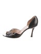 Manolo Blahnik Leather Pleated Accents D'Orsay Pumps