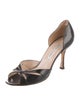 Manolo Blahnik Leather Pleated Accents D'Orsay Pumps