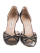 Manolo Blahnik Leather Pleated Accents D'Orsay Pumps
