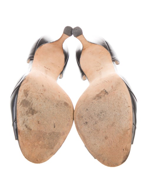 Manolo Blahnik Leather Pleated Accents D'Orsay Pumps