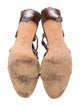 Manolo Blahnik Leather Animal Print T-Strap Sandals