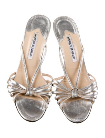 Manolo Blahnik Leather Slides