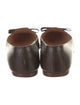 Manolo Blahnik Leather Bow Accents Ballet Flats