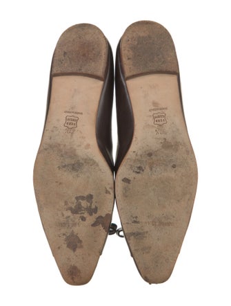 Manolo Blahnik Leather Bow Accents Ballet Flats