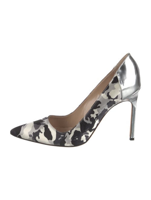 Manolo Blahnik Satin Printed Pumps
