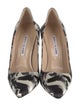Manolo Blahnik Satin Printed Pumps