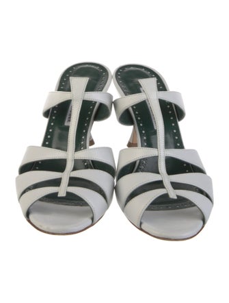 Manolo Blahnik Leather Slides