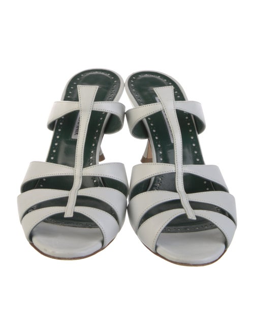 Manolo Blahnik Leather Slides