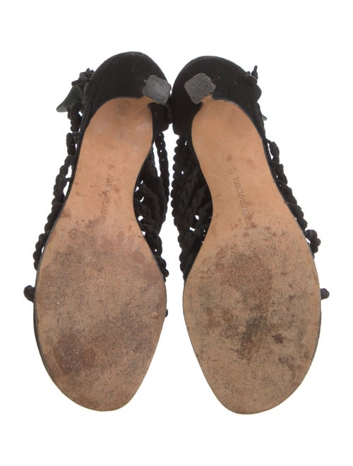 Manolo Blahnik Suede Braided Accents Gladiator Sandals