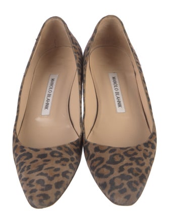 Manolo Blahnik Suede Animal Print Pumps