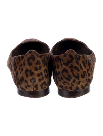 Manolo Blahnik Suede Animal Print Flats