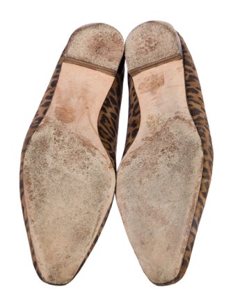 Manolo Blahnik Suede Animal Print Flats