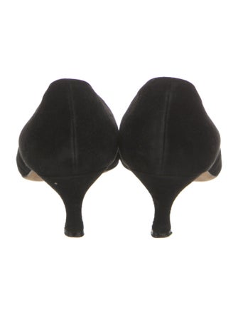 Manolo Blahnik Suede Colorblock Pattern Pumps