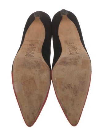 Manolo Blahnik Suede Colorblock Pattern Pumps