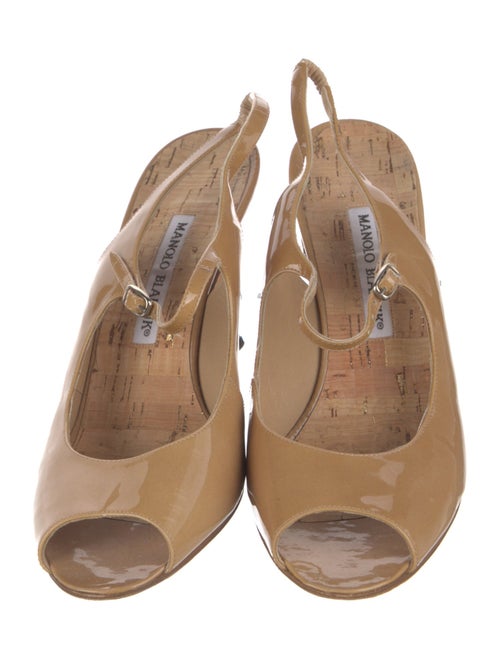 Manolo Blahnik Patent Leather Slingback Pumps